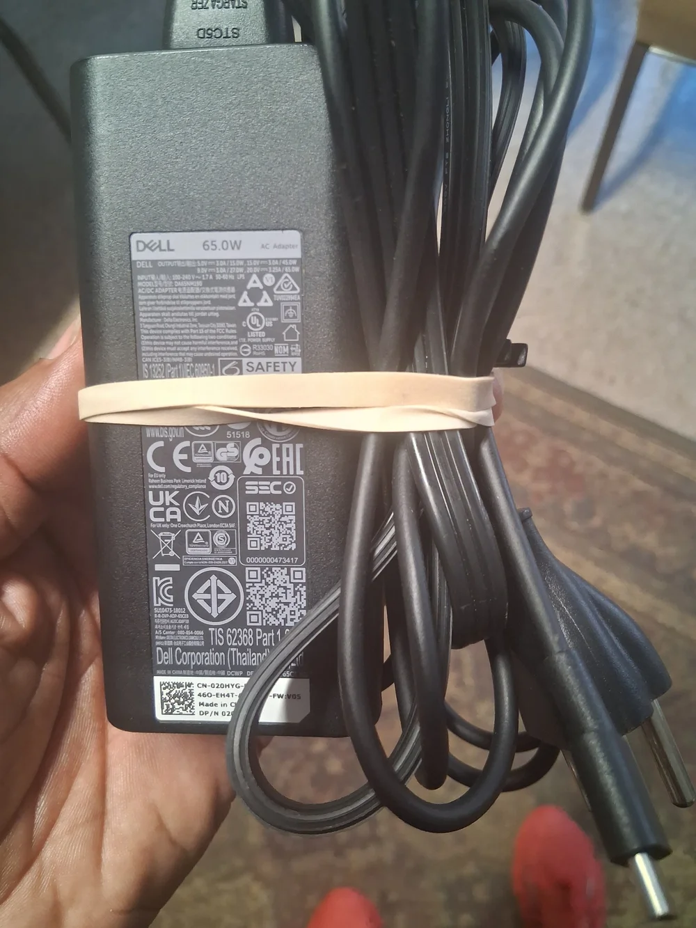 New Dell Original USB Ac Adapter, 65W, 19.5V Powercord